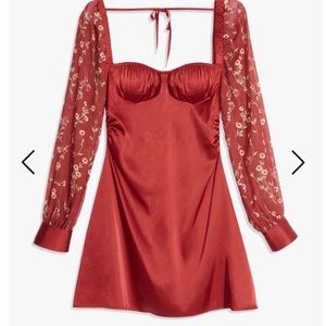 Puff Sleeve Roses And Daises Mini Dress